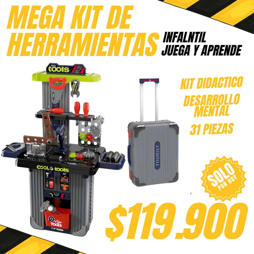 MALETIN TALLER PORTATIL 3 EN 1 I MEGA KIT DE HERRAMIENTAS