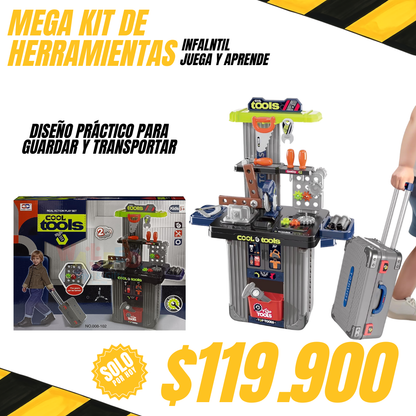 MALETIN TALLER PORTATIL 3 EN 1 I MEGA KIT DE HERRAMIENTAS