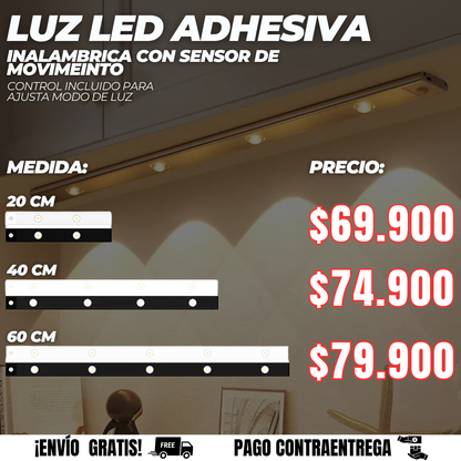 Lampara Led Adhesiva Con Detector de movimiento Inteligente